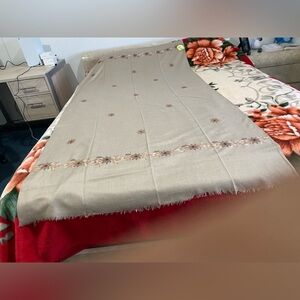 Raymond Beige Floral Embroidered Fabric